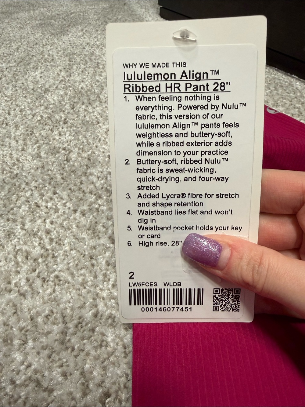 Lululemon Ribbed Align Pant - Picture 2 of 4